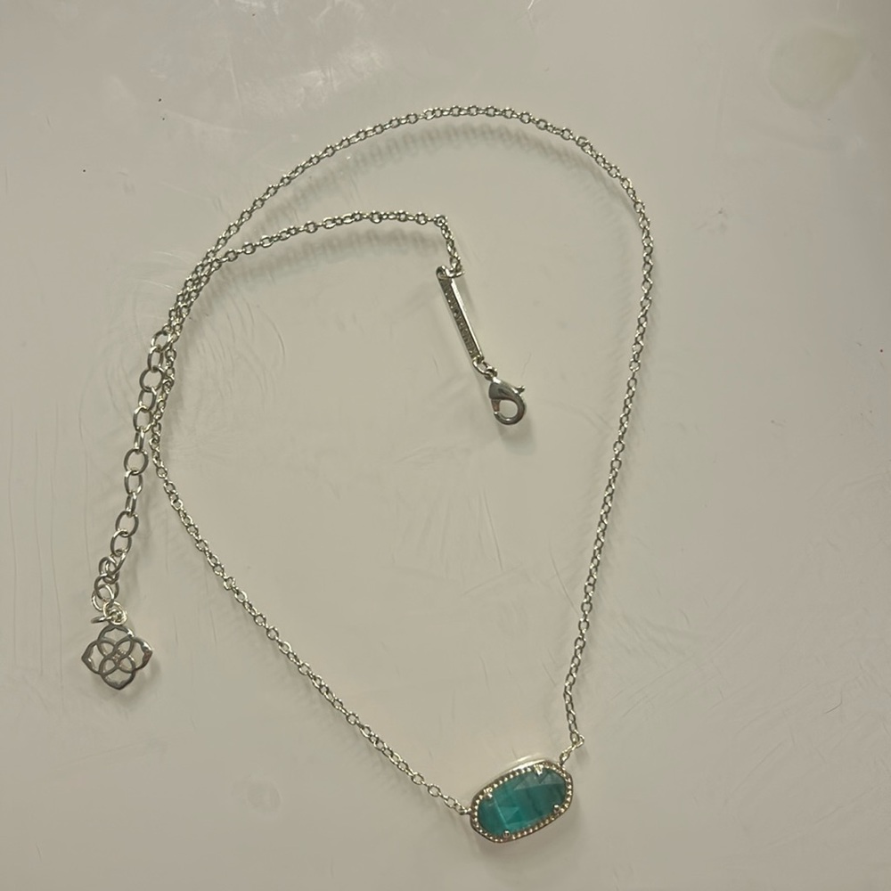 Kendra Scott Elisa Gold Pendant Necklace Emerald Cats Eye